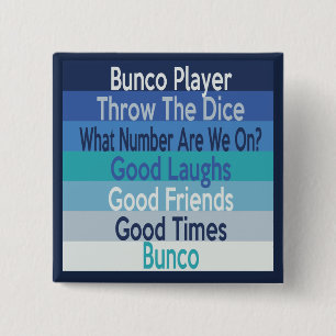 Bunco Player Modern Stripe Design 2 Inch Square Button