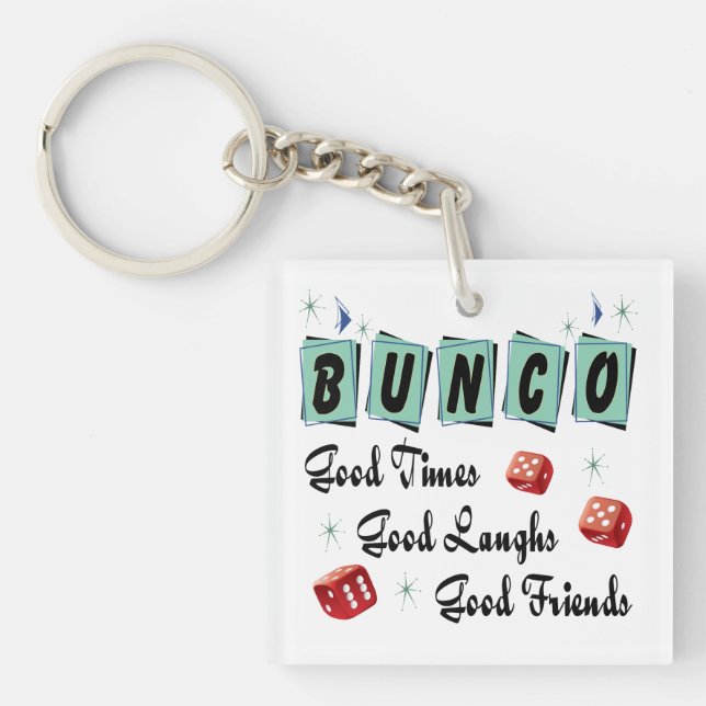 Bunco Player Retro Dice Friend Keychain (Front)