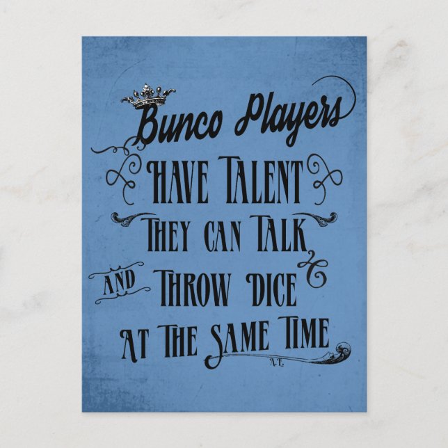 Bunco Players Have Talent With Crown Postcard (Front)