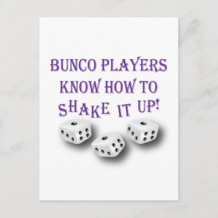 bunco players know how to shake it up! postcard