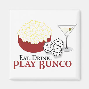 Bunco Popcorn Cocktail Magnet