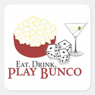 Bunco Popcorn Cocktail Square Sticker