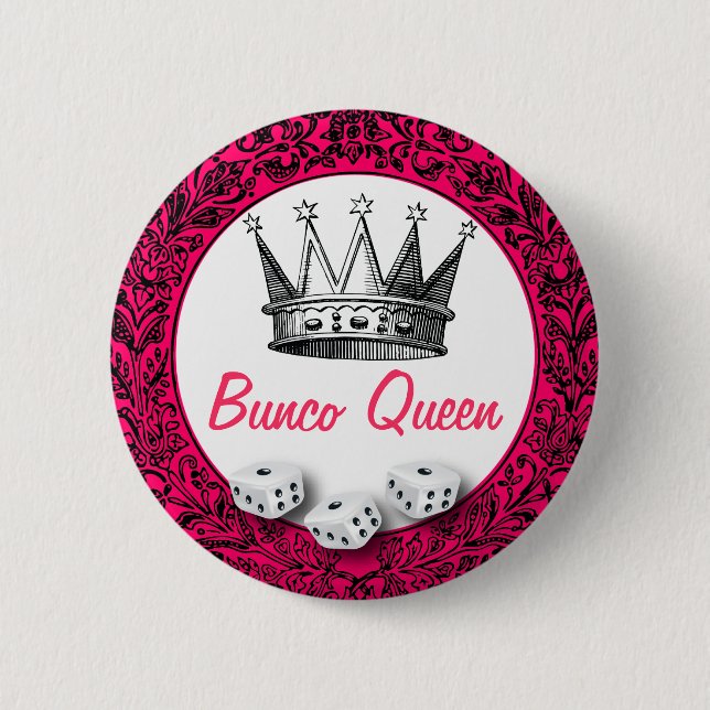 Bunco Queen Classic Design 2 Inch Round Button (Front)
