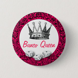Bunco Queen Classic Design 2 Inch Round Button