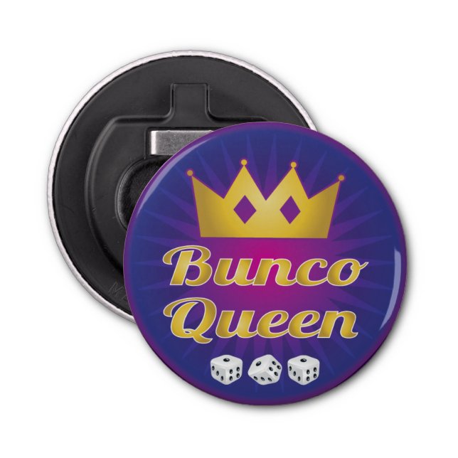 Bunco Queen Crown and Dice Bottle Opener (Front)