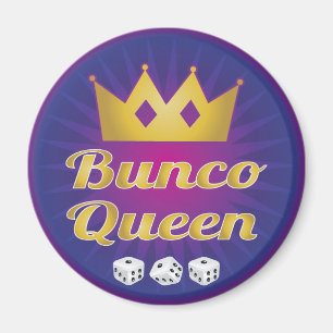 Bunco Queen Crown and Dice Magnet