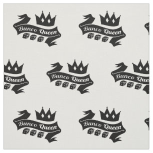 Bunco Queen Crown and Dice Ribbon Fabric