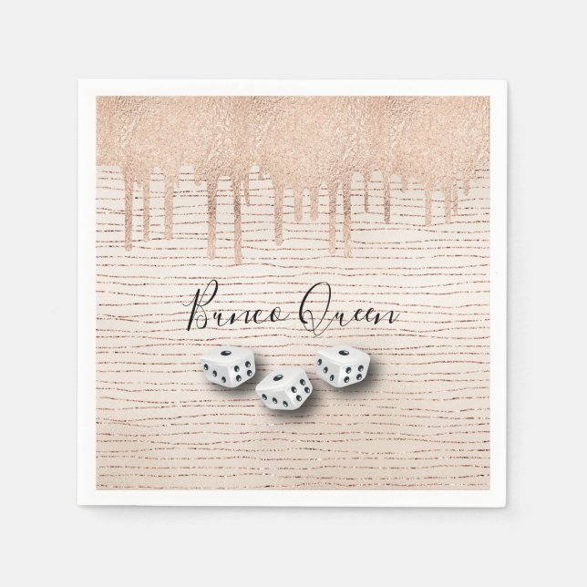 Bunco Queen Dice Party Napkin (Front)