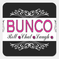 Bunco, Roll, Chat, Laugh In Pink, Black and White