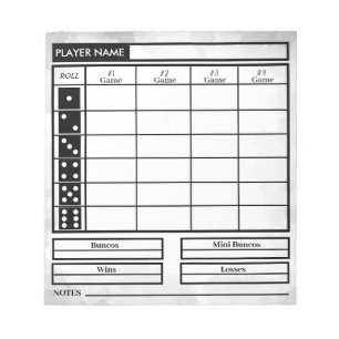 bunco score pad