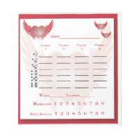 bunco score pad - heart with wings
