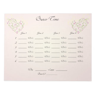 Bunco Sheet Notepad