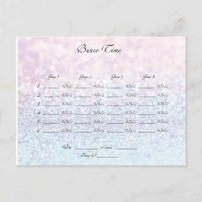 Bunco sparkle Post card (Front)
