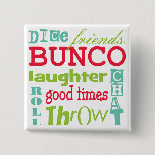 Bunco Subway Art Design By Artinspired 2 Inch Square Button