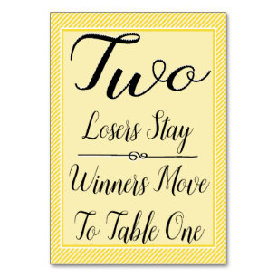 Bunco Table Card #2 - Stylish Yellow Stripe