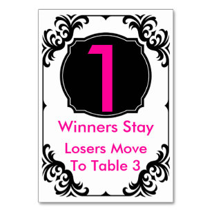 Bunco Table Card pink and black -#1