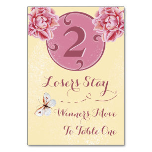 Bunco Table Card - Pink Peony #2