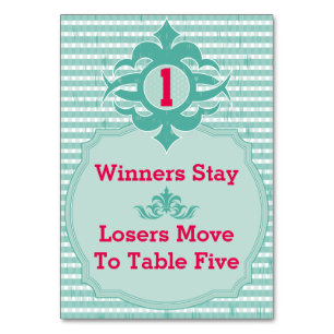 Bunco Table Card - Plaid #1