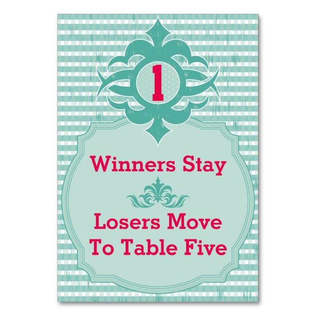 Bunco Table Card - Plaid #1 (Front)