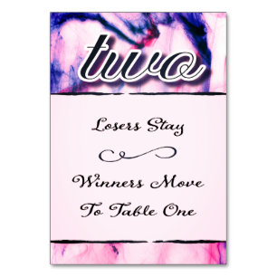Bunco Table Card Watercolor Two