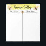 Bunco Table Tally Score Sheet Bee Notepad<br><div class="desc">Have a fun Bunco night with this colourful bee theme Bunco table tally sheet! Perfect for your game card,  it’s sure to be a hit with your bunco player guests. With fun yellow and black design,  you’ll have a memorable game night that all can enjoy.</div>