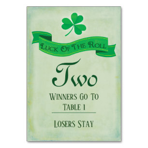 Bunco Table Two March Saint Patricks Table Number