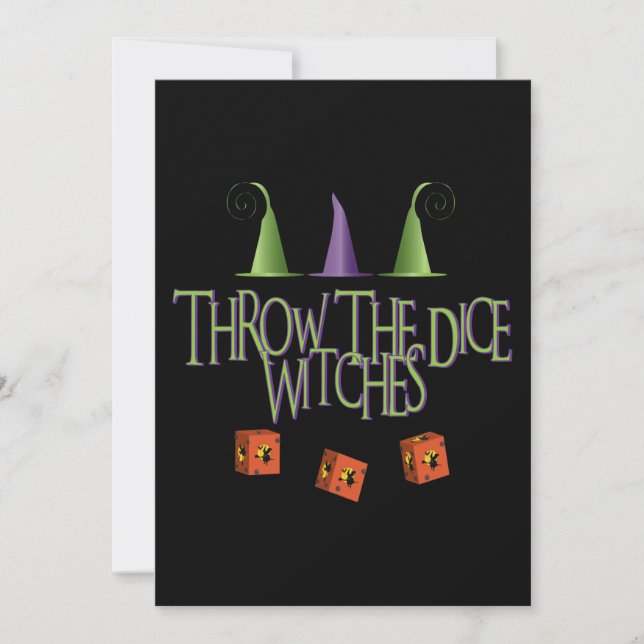 Bunco Throw The Dice Witches October Theme Invitation (Front)