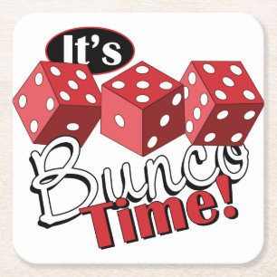 Bunco TIme Square Paper Coaster