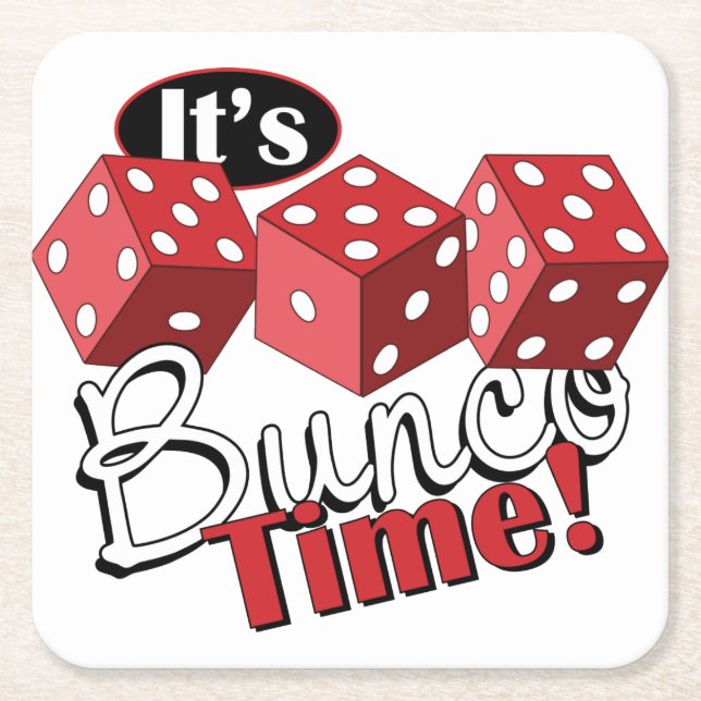 Bunco TIme Square Paper Coaster (Front)