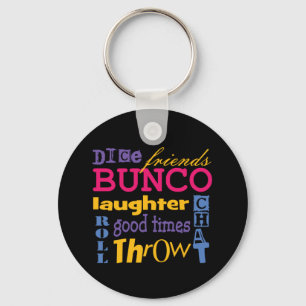 Bunco Typography Word Art Keychain