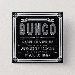 Bunco Vintage Typography 2 Inch Square Button