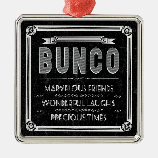 Bunco Vintage Typography Metal Ornament (Front)
