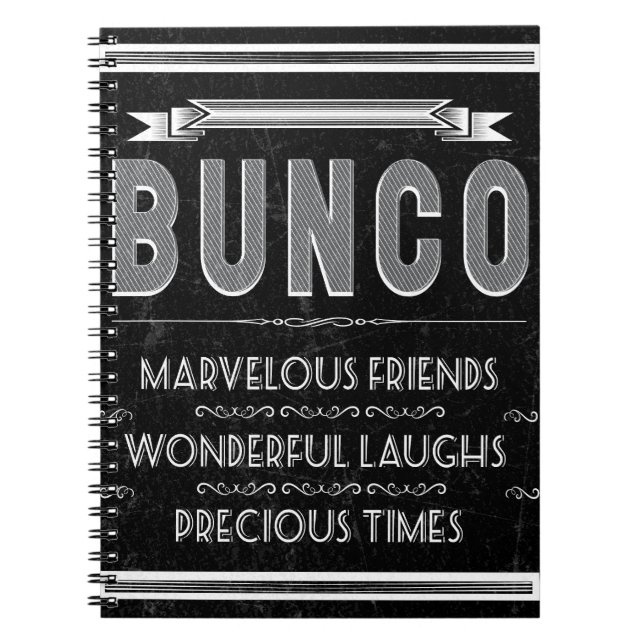 Bunco Vintage Typography Notebook (Front)