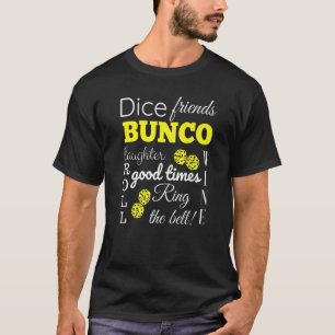 Bunco Word Cloud Dice Game Night   T-Shirt