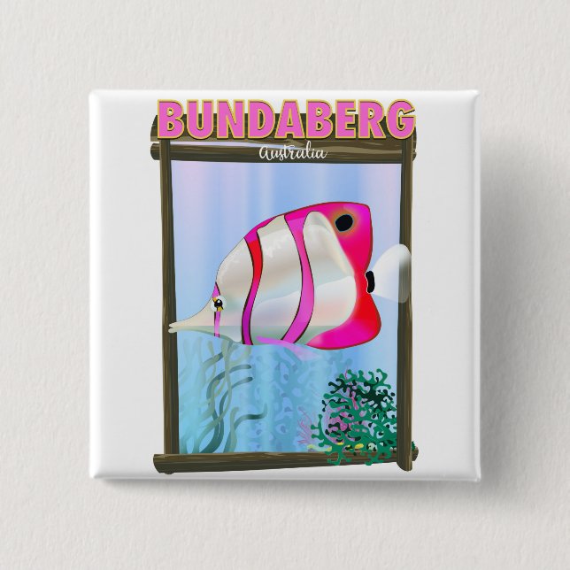 Bundaberg Australia travel poster 2 Inch Square Button (Front)
