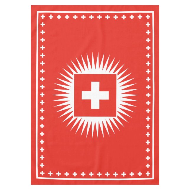 Bundesfeier Swiss Flag National Day Celebration Tablecloth (Front)