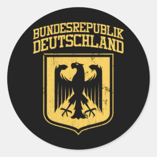 Bundesrepublik Deutschland / German Eagle Classic Round Sticker