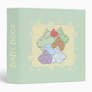 Bundle of Bunnies Baby Book Binder Scrapbook