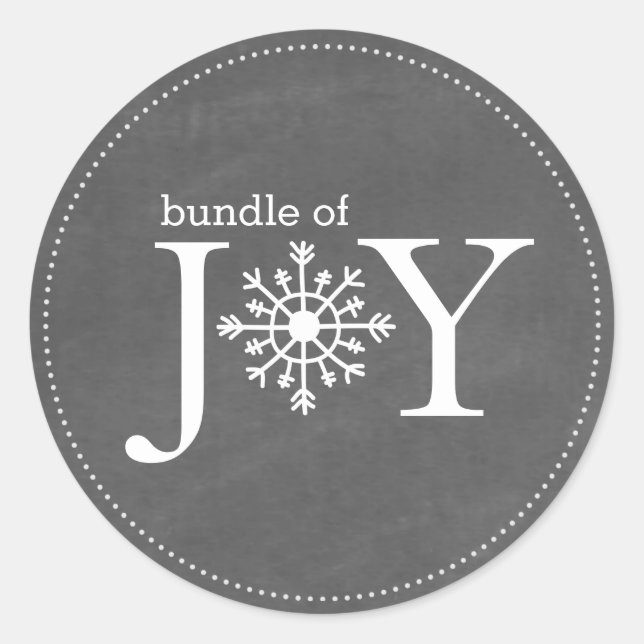 Bundle of Joy Chalk Snowflake Winter Baby Sticker (Front)
