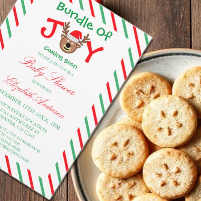 Bundle Of Joy Christmas Baby Shower Invitation (Creator Uploaded)