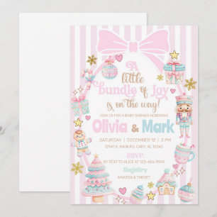 Bundle of Joy Christmas baby shower invite. Invitation