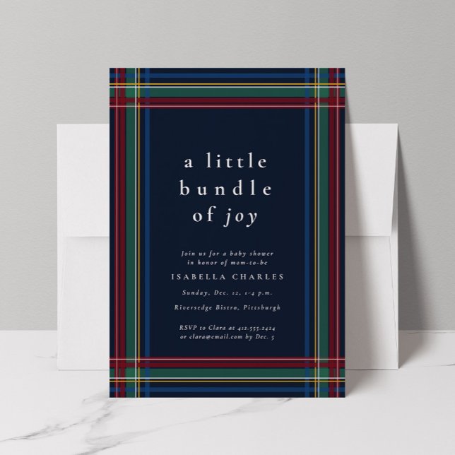 Bundle of joy classic Christmas baby shower Invitation (Creator Uploaded)