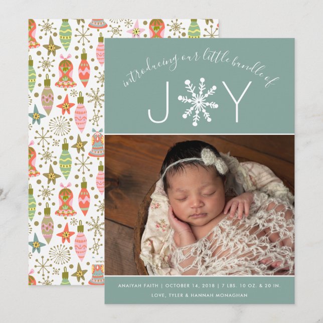 Bundle of Joy | Custom Colour | Birth Announcement (Front/Back)