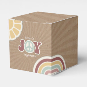Bundle of Joy Peace Pink Brown Baby Shower Hippie Favor Box