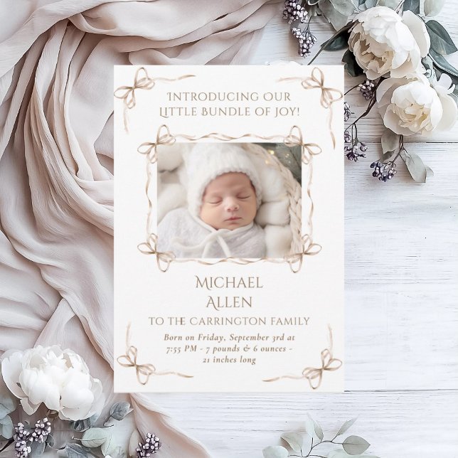Bundle of Joy Photo  Birth Announcement Card (Creator Uploaded)