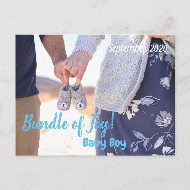 Bundle of Joy Pregnancy Announcement Postcard (Front)