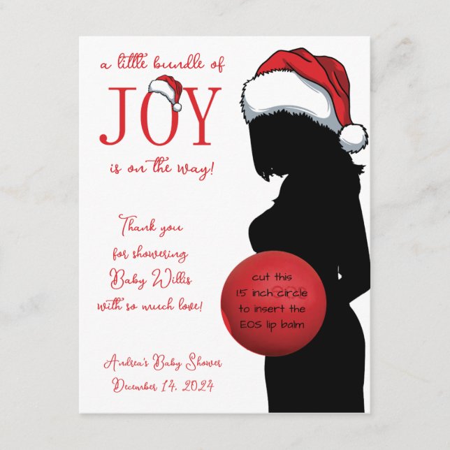 Bundle of Joy, Pregnant Woman EOS Lip Balm Favour Enclosure Card (Front)