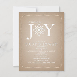 Bundle Of Joy Snowflake Baby Shower - Cardstock Invitation