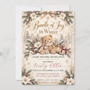 Bundle of Joy Winter Baby Shower Invitation