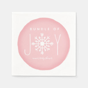 Bundle Of Joy Winter Pink Baby Shower Napkin